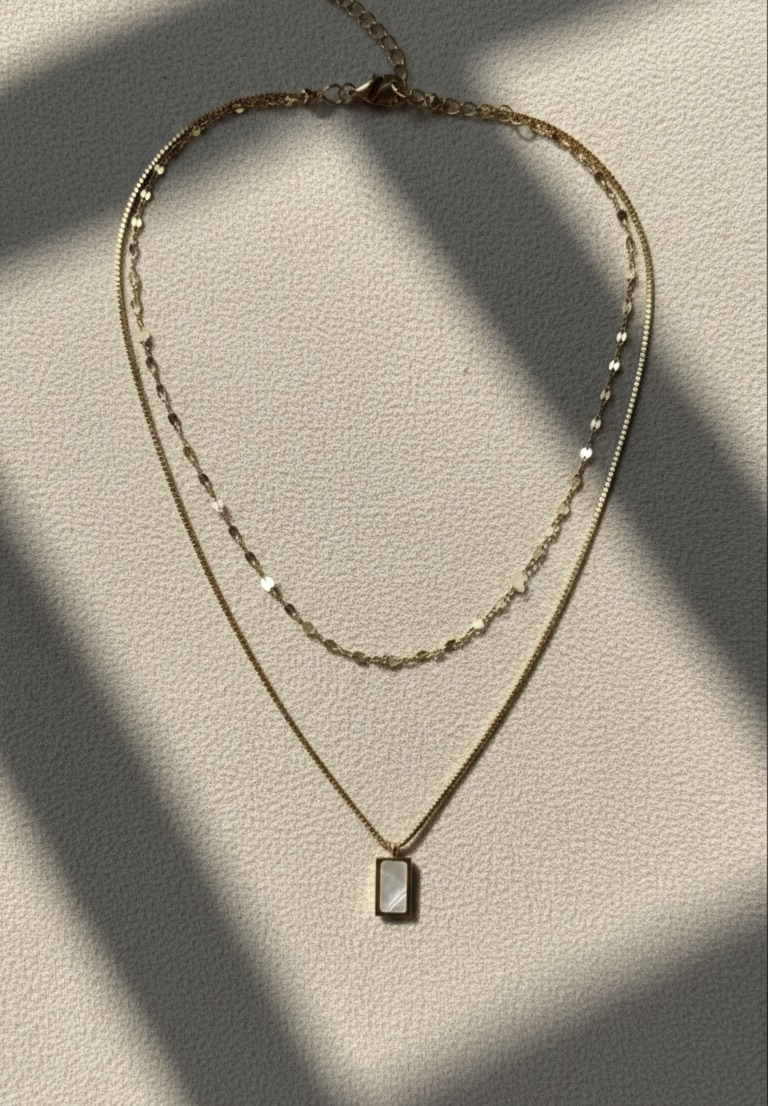 Ivory Glow Layered Pendant Necklace