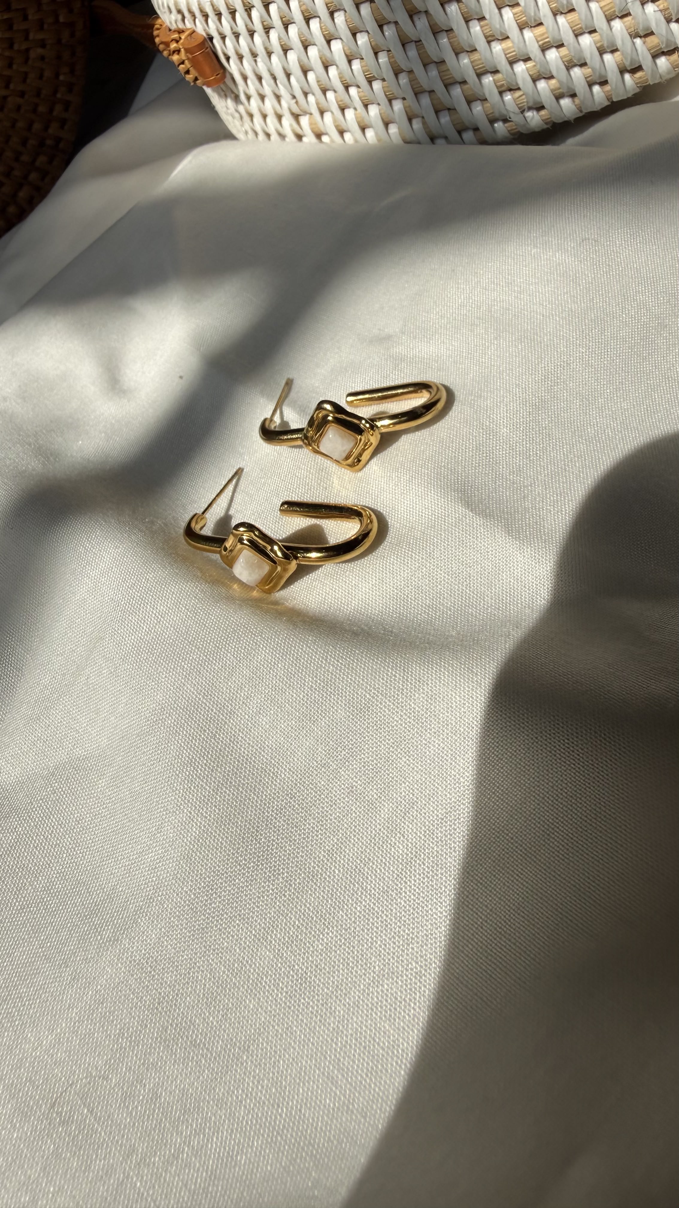 The Aurelia Pearl Charm Hoops