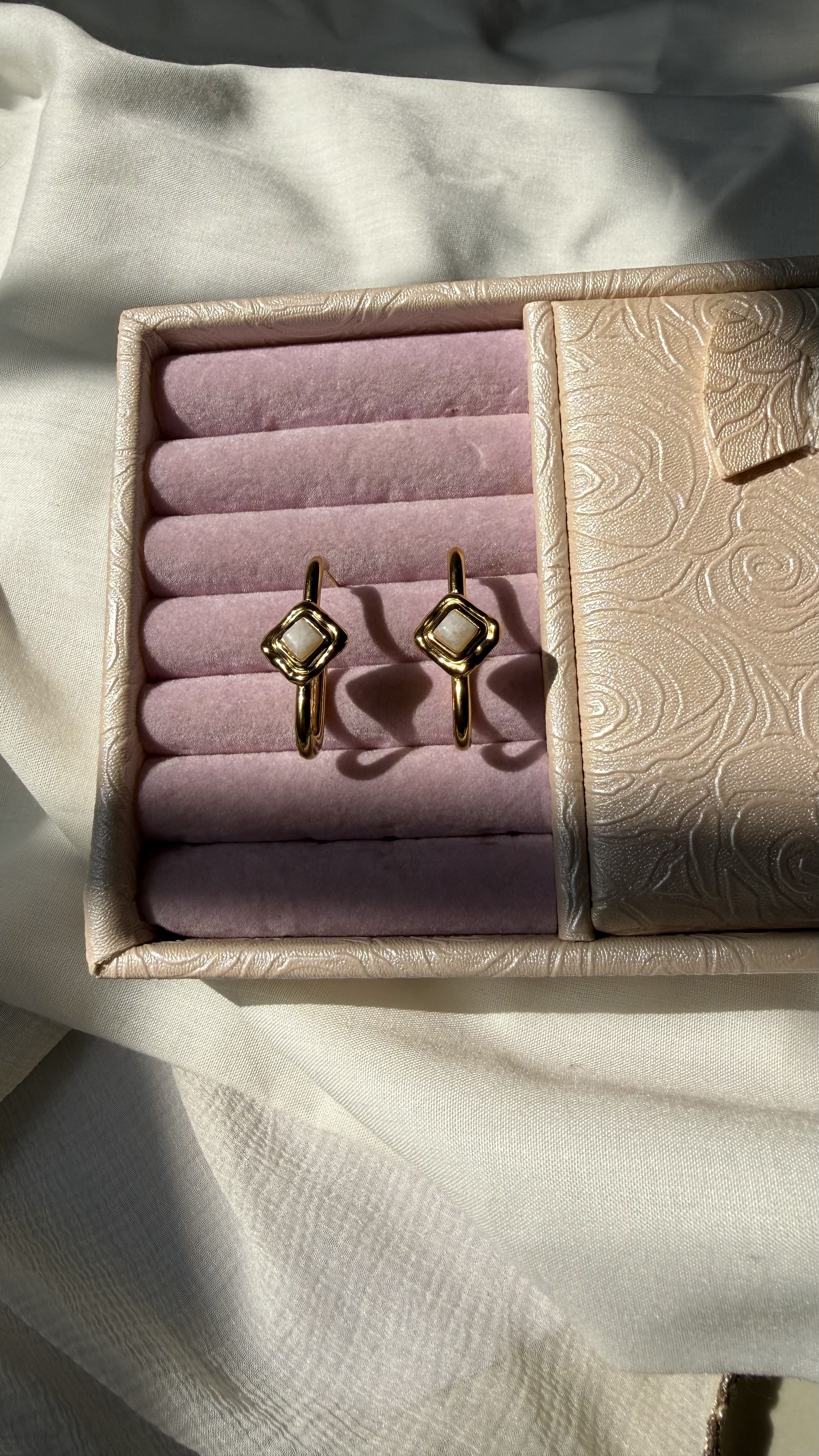 The Aurelia Pearl Charm Hoops - Image 3