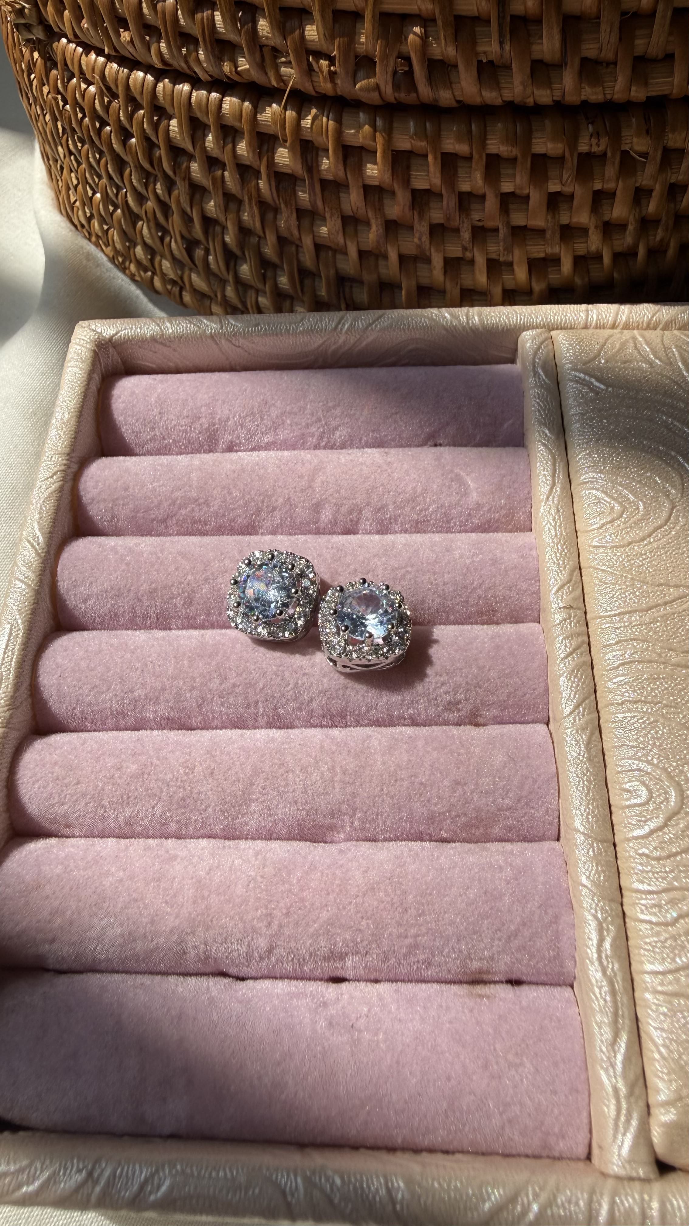 The Royal Halo Cushion Studs - Image 2