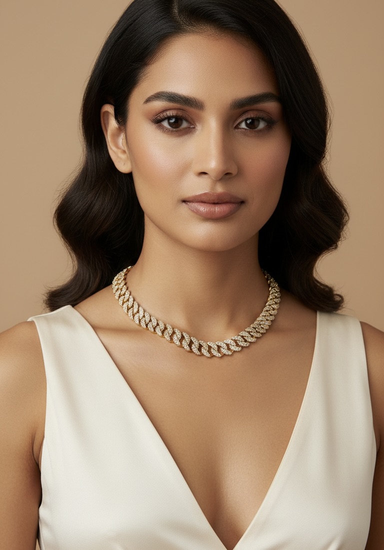 The Glace Pave Cuban Link Necklace