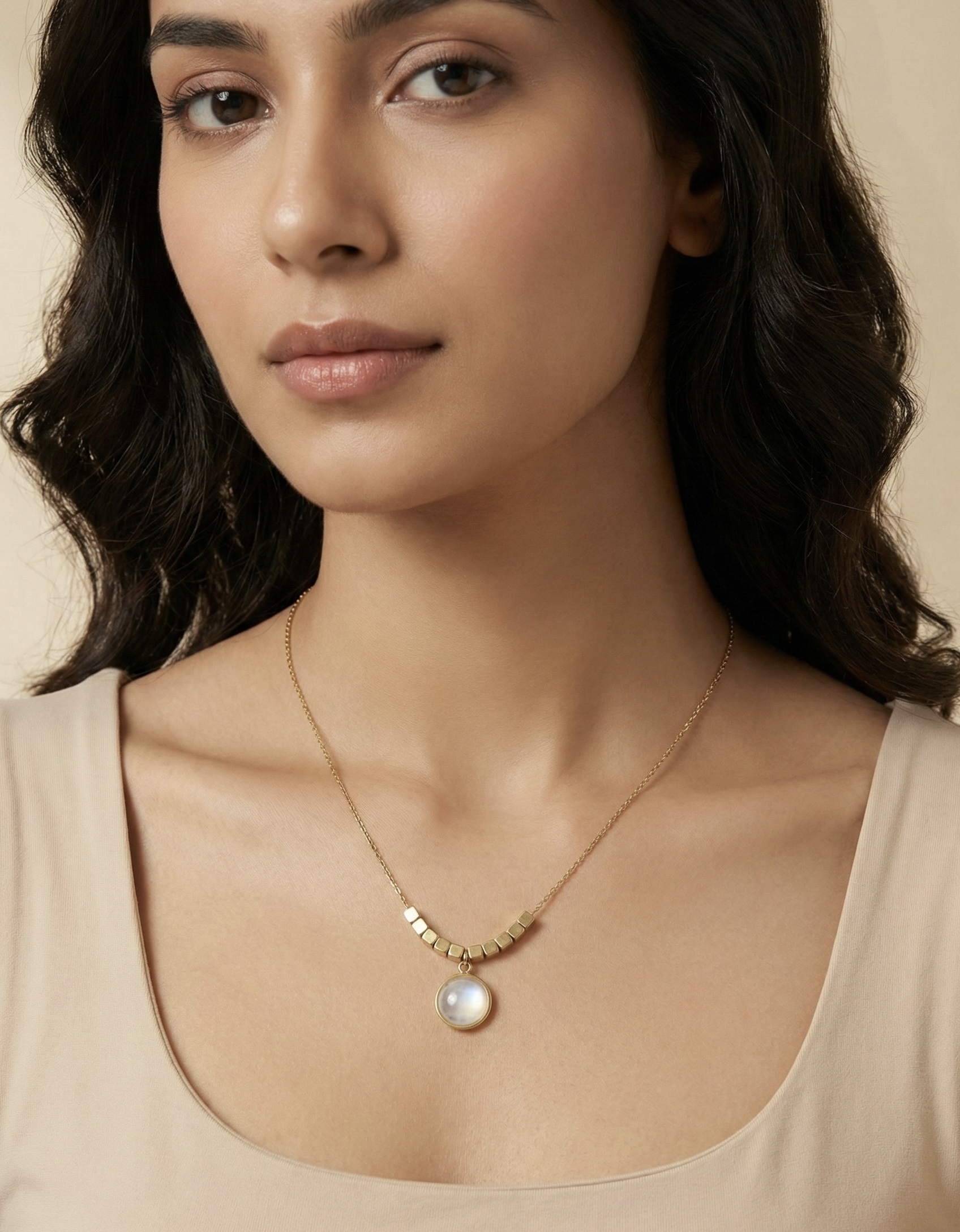 Pearl Halo Pendant Necklace - Image 2