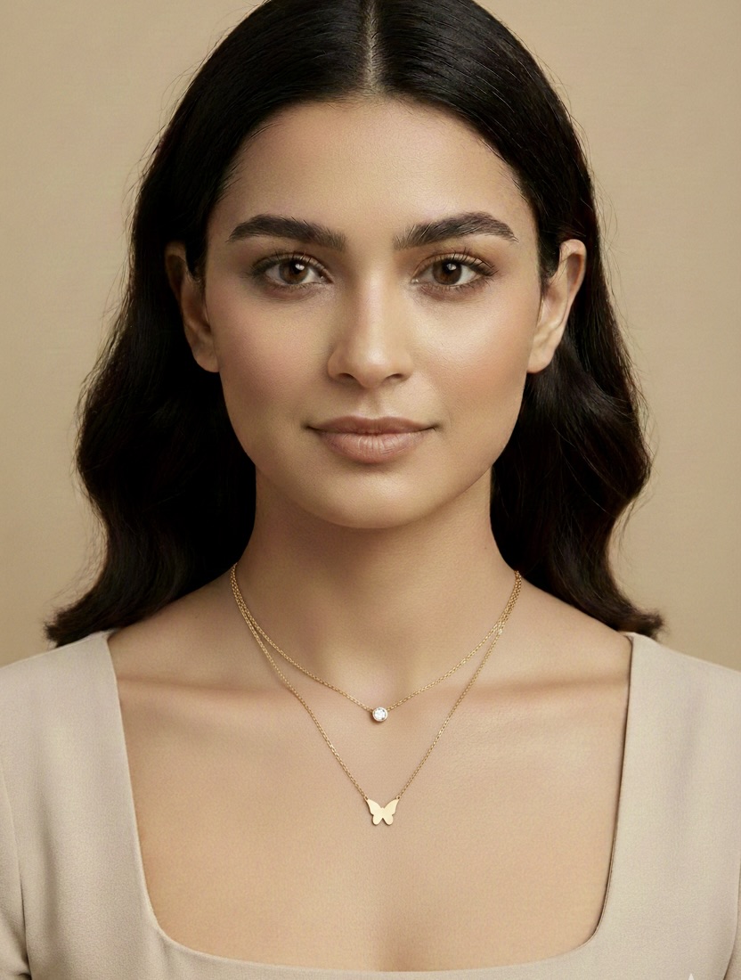 Butterfly Layered Necklace - Image 2