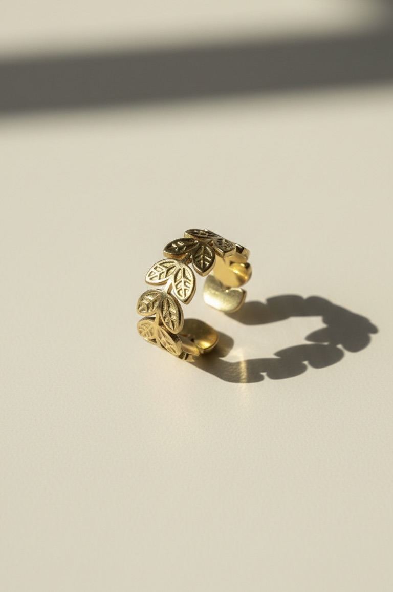 Golden Leaf Wrap Ring