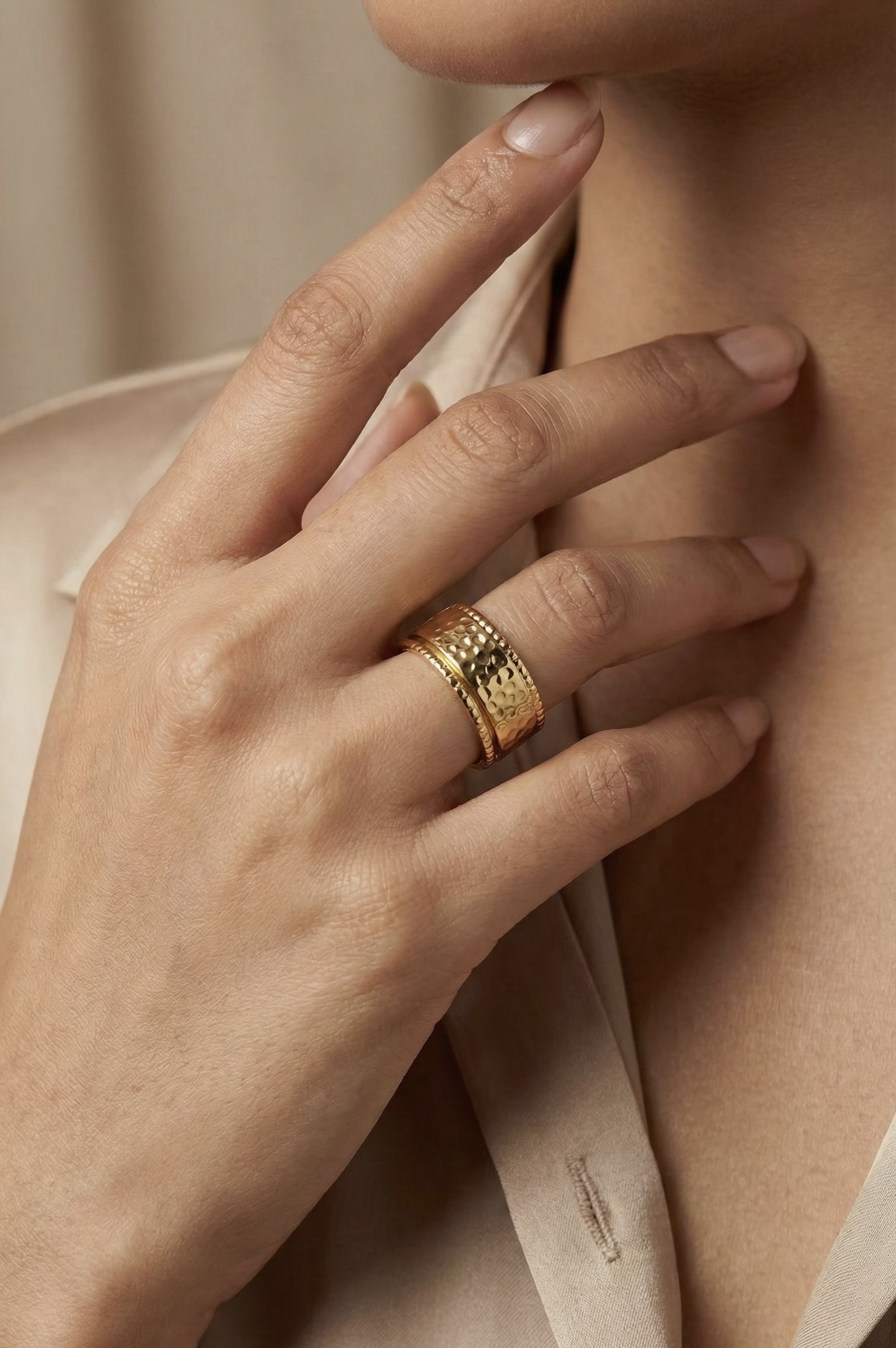 Golden Hammered Luxe Band