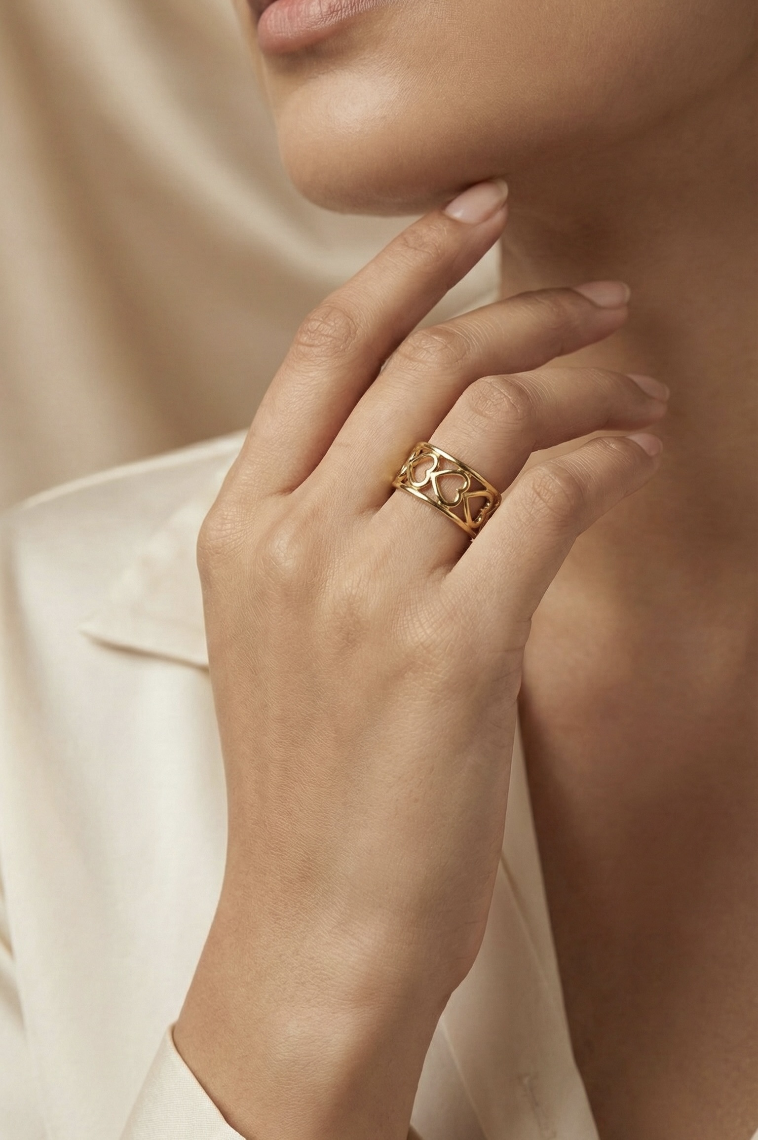 Golden Linked Hearts Band - Image 2