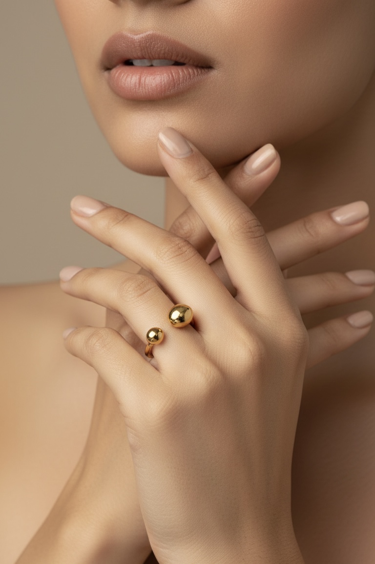 Golden Duo Sphere Ring - Image 2