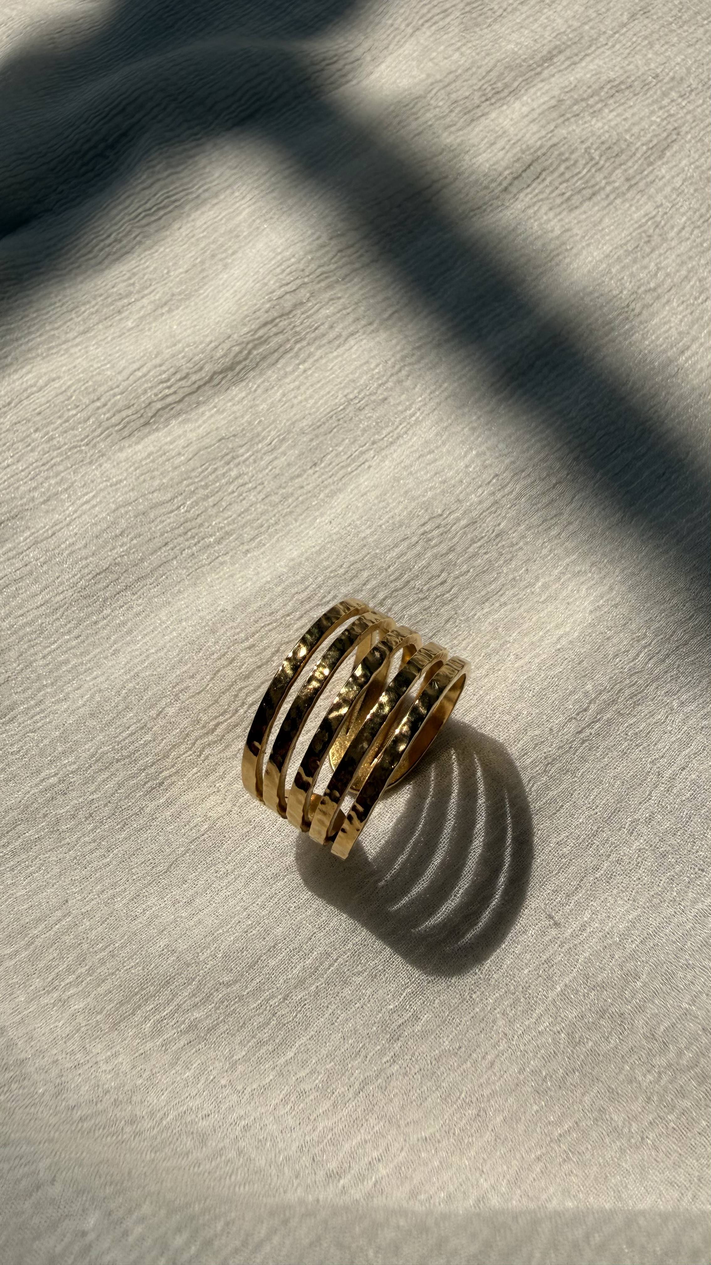 Golden Linear Stack Ring - Image 2
