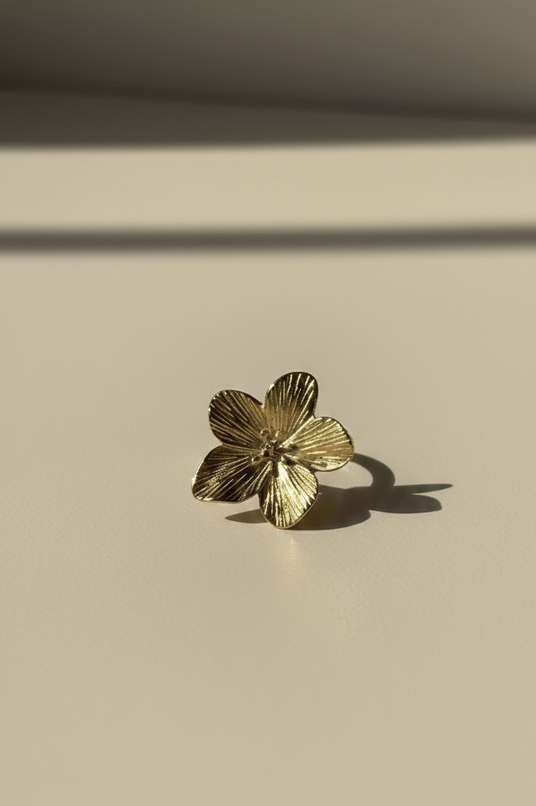 Golden Bloom Statement Ring